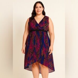 Elegant Multicolor High Low Dress
